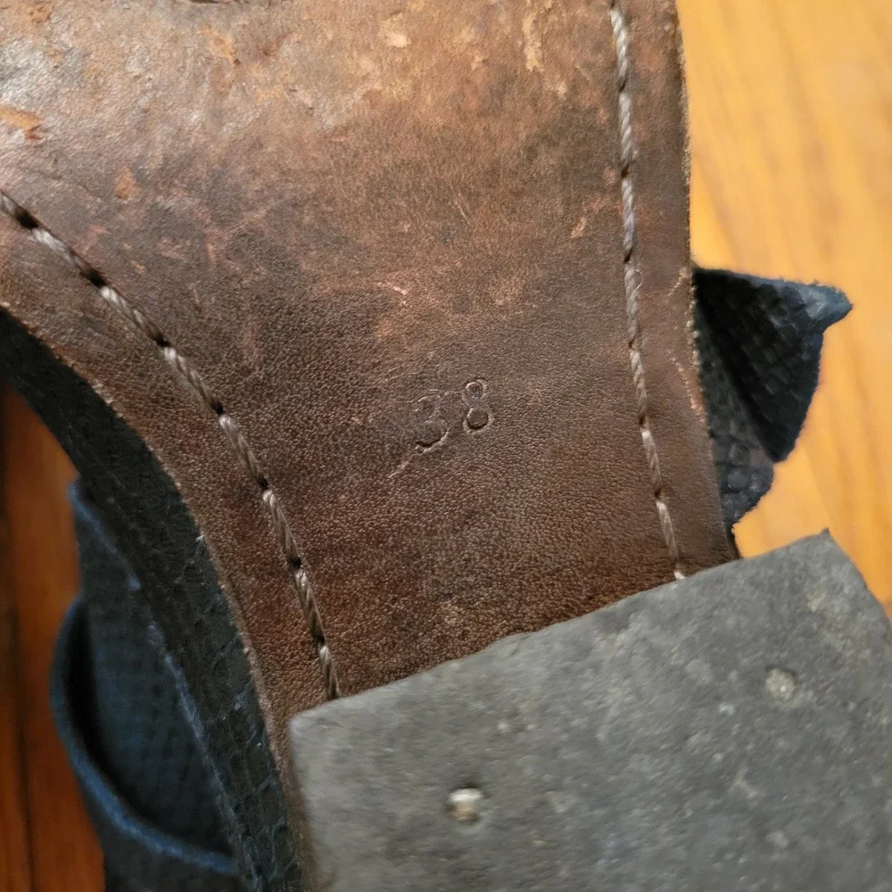 Free People 7.5 Tortuga Blue Snakeskin Embossed‎ Leather Moto Ankle Boots 38